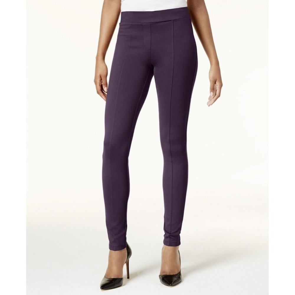 Style & Co. Stretch Ponte Leggings Dark Grape Purple XS, Retail $42.50